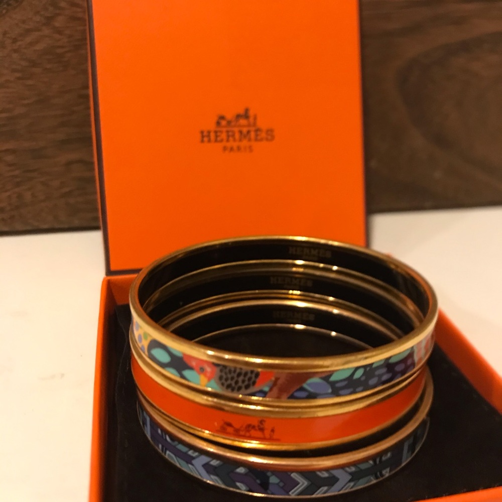 Tropical Jungle Print Hermes Enamel Bangle